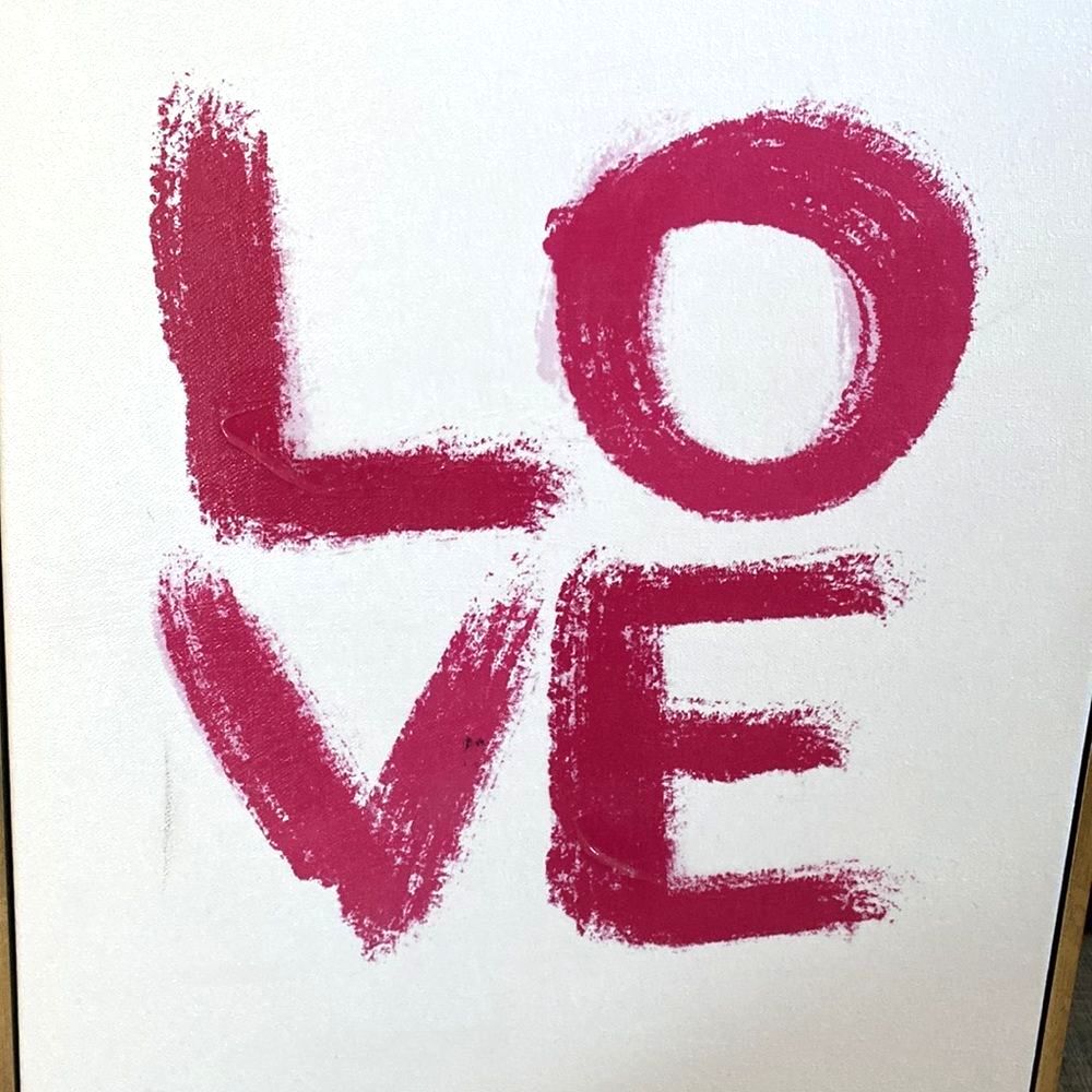 LOVE Wall Art Canvas Framed Artwork Graphic Pop Pink Home Gift Wedding Shower - Picture 3 of 8
